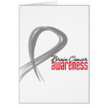 Brain Cancer Awareness Grunge Ribbon cards