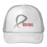 Brain Cancer Awareness Grunge Ribbon hats