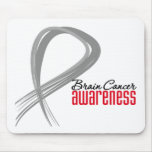 Brain Cancer Awareness Grunge Ribbon mousepads