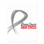 Brain Cancer Awareness Grunge Ribbon postcards