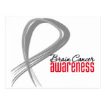 Brain Cancer Awareness Grunge Ribbon postcards