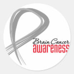 Brain Cancer Awareness Grunge Ribbon stickers