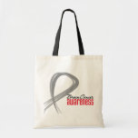 Brain Cancer Awareness Grunge Ribbon bags