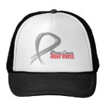 Brain Cancer Awareness Grunge Ribbon hats