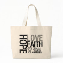 Brain Cancer Awareness Hope Love Faith Bag