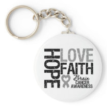 Brain Cancer Awareness Hope Love Faith Key Chain