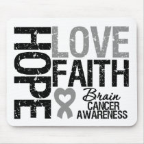 Brain Cancer Awareness Hope Love Faith Mouse Pad