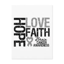Brain Cancer Awareness Hope Love Faith Post Card