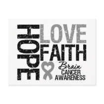 Brain Cancer Awareness Hope Love Faith Postcard