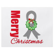 Brain Cancer Awareness Merry Christmas Ribbon Flyer Design