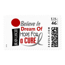 Brain Cancer BELIEVE DREAM HOPE Postage