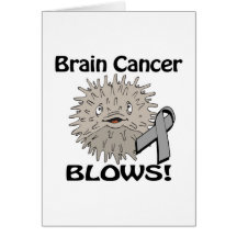 Brain Cancer Blows Awareness Design Greeting Card