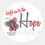 Brain Cancer Butterfly 2 Hold On To The Hope Round Stickers