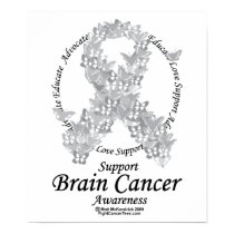 Brain Cancer Butterfly Ribbon posters