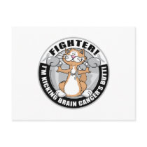 Brain Cancer Cat Fighter postcards by fightcancertees Brain Cancer Cat Fighter postcards
