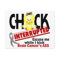 Brain Cancer Chick Interrupted 2 postcards by awarenessgifts Brain Cancer Chick Interrupted 2 postcards