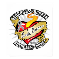 Brain Cancer Classic Heart posters