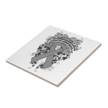 Brain Cancer - Cool Support Awareness Slogan Tiles