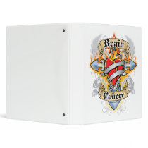 Brain Cancer Cross & Heart binders by fightcancertees Brain Cancer Cross & Heart binders