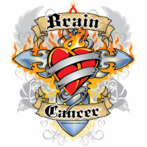 Brain Cancer Cross & Heart photo sculptures