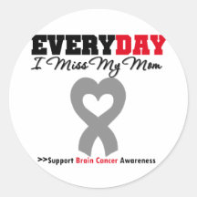 Brain Cancer Every Day I Miss My Mom Round Sticker