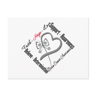 Brain Cancer Faith Hope Love Butterfly postcards
