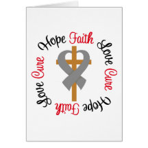 Brain Cancer Faith Hope Love Cross Card