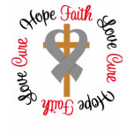 Brain Cancer Faith Hope Love Cross Tshirts