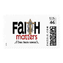 Brain Cancer Faith Matters Cross 1 Stamps
