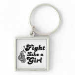 Brain Cancer Fight Like A Girl Motto keychains