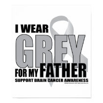 Brain Cancer Grey for Father posters