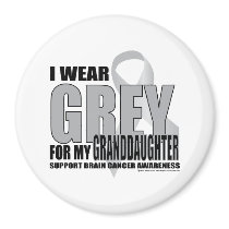 Brain Cancer Grey For Granddaughter magnets