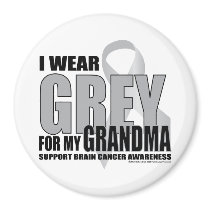 Brain Cancer Grey for Grandma magnets