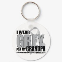 Brain Cancer Grey for Grandpa keychains by fightcancertees Brain Cancer Grey for Grandpa keychains