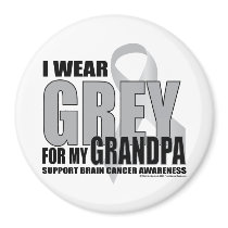 Brain Cancer Grey for Grandpa magnets