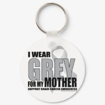 Brain Cancer Grey for Mother keychains by fightcancertees Brain Cancer Grey for Mother keychains
