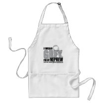 Brain Cancer Grey for Nephew aprons by fightcancertees Brain Cancer Grey for Nephew aprons