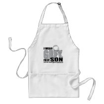 Brain Cancer Grey for Son aprons by fightcancertees Brain Cancer Grey for Son aprons