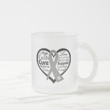 Brain Cancer Heart Ribbon Collage Coffee Mugs