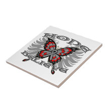 Brain Cancer Hope Believe Butterfly Tile