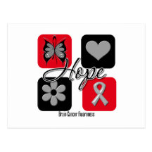Brain Cancer Hope Love Inspire Awareness Postcards