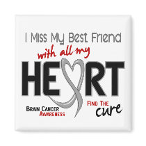 Brain Cancer I MISS MY BEST FRIEND magnets by awarenessgifts Brain Cancer I MISS MY BEST FRIEND magnets