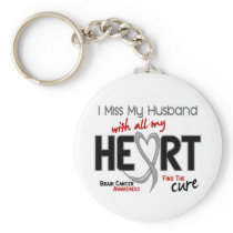 Brain Cancer I MISS MY HUSBAND Keychain