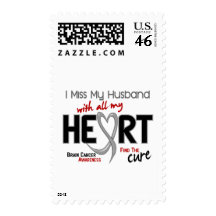 Brain Cancer I MISS MY HUSBAND Postage
