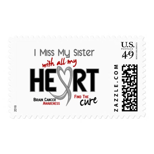 Brain Cancer I MISS MY SISTER Stamps | Zazzle