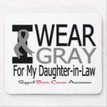 Brain Cancer I Wear Gray Ribbon Daughter-in-Law mousepads