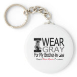 Brain Cancer I Wear Gray Ribbon For My Brother-in- keychains