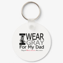 Brain Cancer I Wear Gray Ribbon For My Dad keychains by giftsforawareness Brain Cancer I Wear Gray Ribbon For My Dad keychains