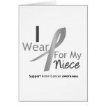 Brain Cancer I Wear Gray Ribbon For My Niece Card