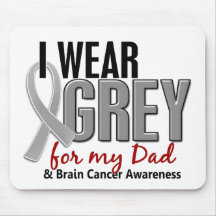 BRAIN CANCER I Wear Grey For My Dad 10 Mouse Mats